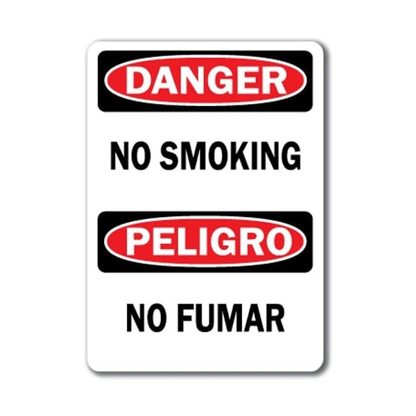 Signmission Danger Sign-No Smoking Bilingual-10in x 14in OSHA Sign, 10" L, 14" H, DS-No Smoking (Bilingual) DS-No Smoking (Bilingual) - main